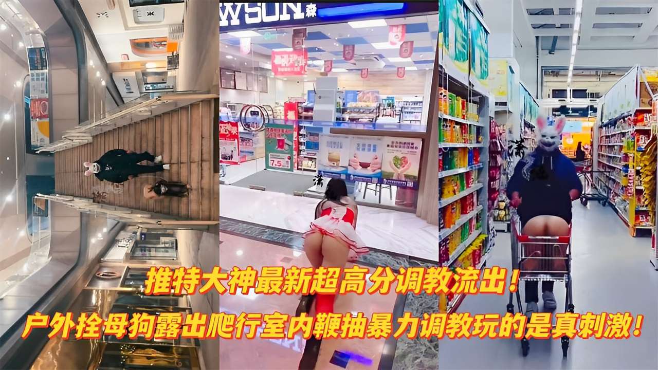 【最新流出超震撼大神作品】户外爬行露出双母狗室内调教